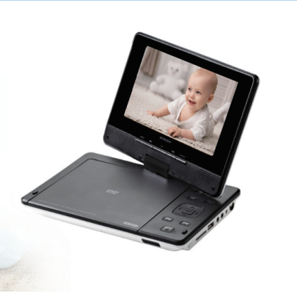 inveer Private design, 7inch swivel LCD  HD panel  Portable DVD Player with in-built battery for kids cartoon movie