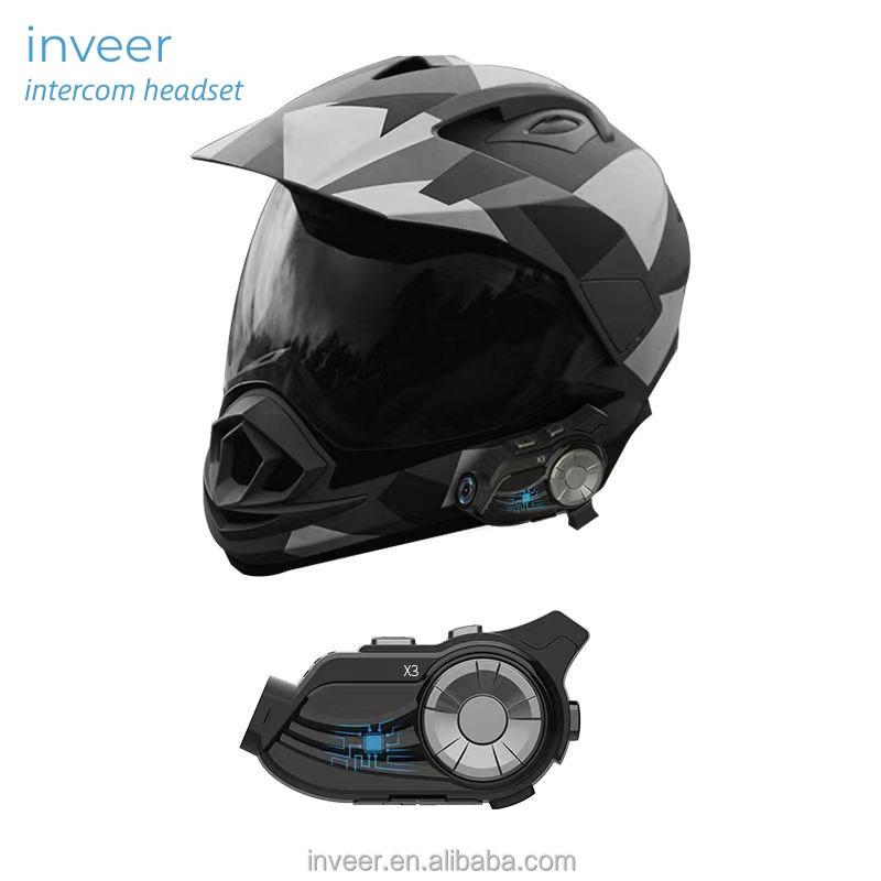 inveer 7persons intercom with 1200M  bluetooth motorcycle intercom headset helmet Headset X7  motor intercom bluetooth helmet