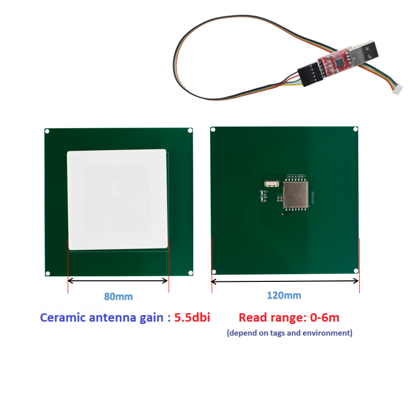 Mini Embedded UHF RFID Module Raspberry PI Access Control Card Reader 3dbi Antenna Reader Integrated UHF RFID Module