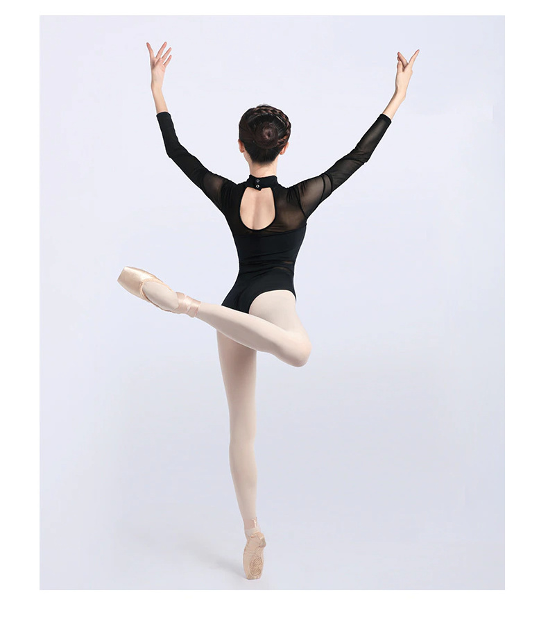 High quality logo design Long Sleeve Gymnastic Leotard for Girls Training Practice Bodysuit