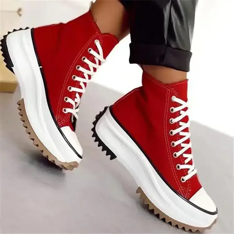 Premium Quality  High Top Thick-Soled Canvas Shoes For Women Fashion Footwear at Wholesale Prices from US