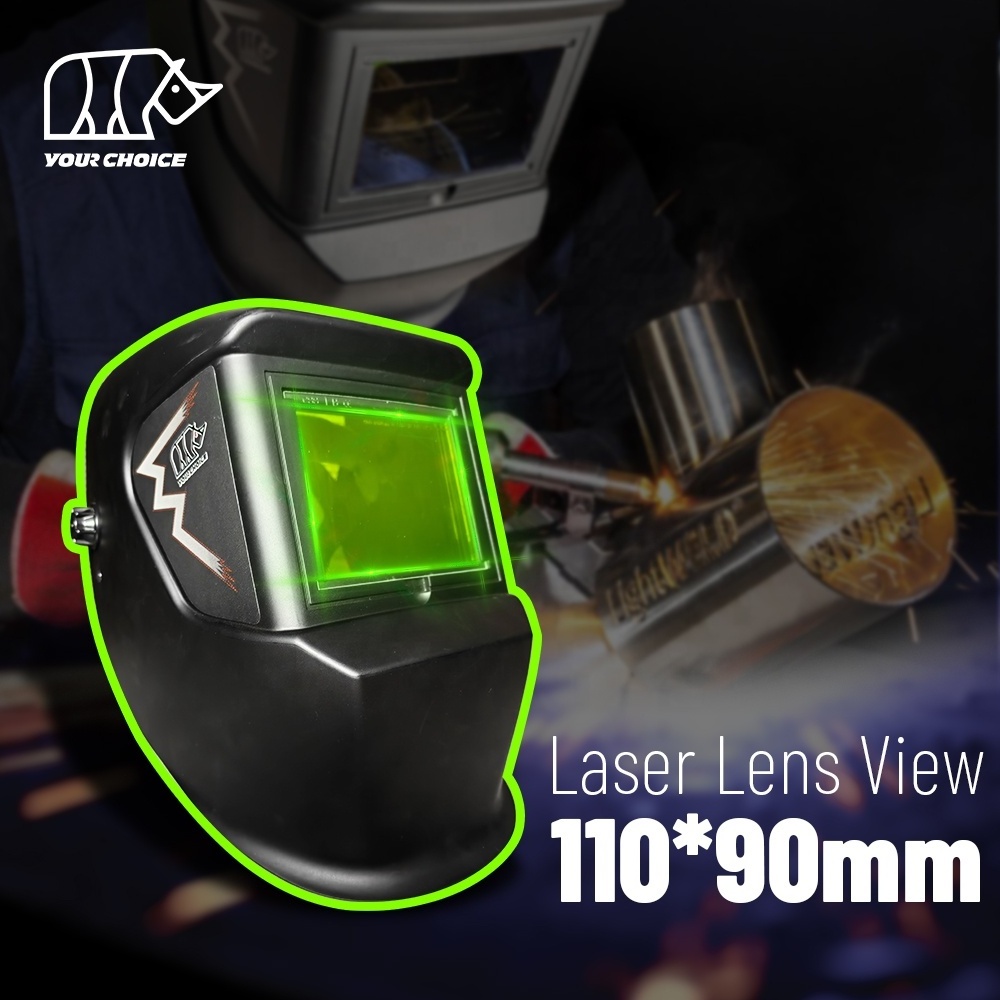 INWELT 2-in-1 Widescreen Eyes Protective Auto-darkening Arc Welding Hood YAG Filter Face Mask Fiber Laser-Safety Helmet