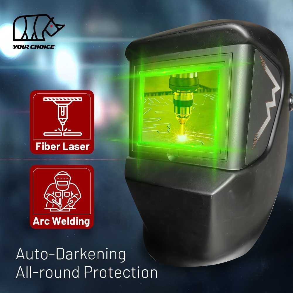 INWELT 2-in-1 Widescreen Eyes Protective Auto-darkening Arc Welding Hood YAG Filter Face Mask Fiber Laser-Safety Helmet