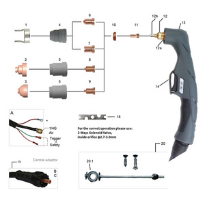 INWELT Professional Soldering Manufacturer Air Cooled OEM 6M 80Amp IPT80 Plasma Machine Cutting Torch For Sale