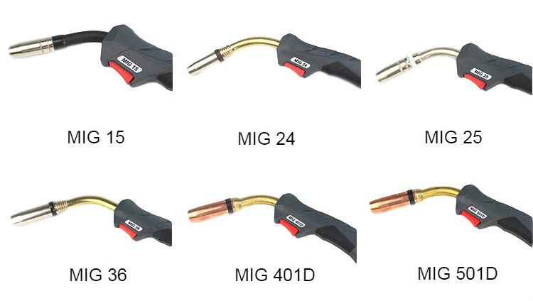 INWELT Good Price CE Euro Adapter 180Amp 3M 4M 5M Gas Air Cooled MB15 15AK Mig Welding Torch With Contact Tip