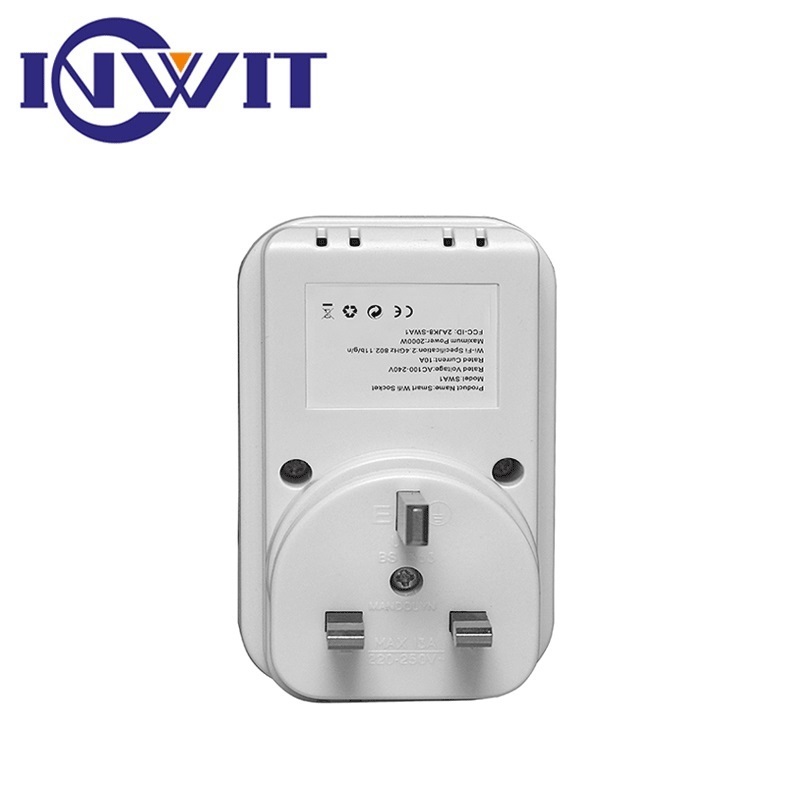 OPEU-002 UK 10A Wifi Smart Switch Power Plug Socket 220V Wireless Light Outlet Timer Remote Control Support Alexa Google Home