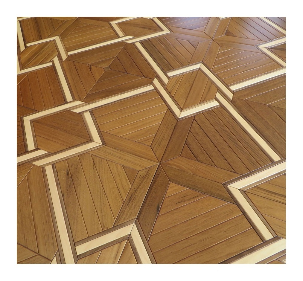 Burma Teak Art Partquetry Tiles in Engineered wood flooring