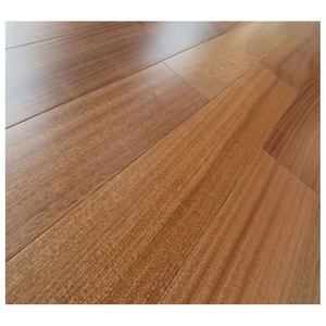 Natural lacquered exotic Sapele engineered hardwood flooring