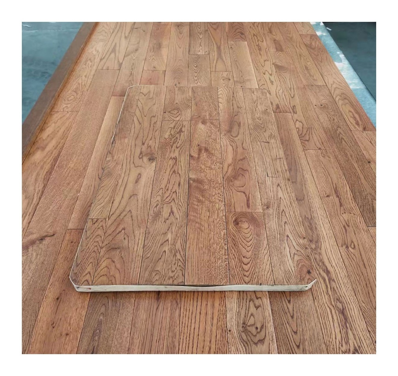 Prefinished White Oak solid hardwood flooring with various color stains