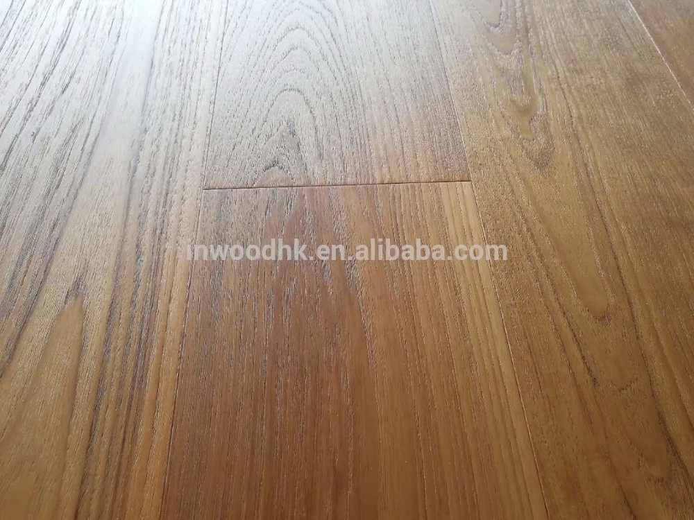 Quality AB grade Burma Teak Engineered Wood Flooring , slight brushed surface