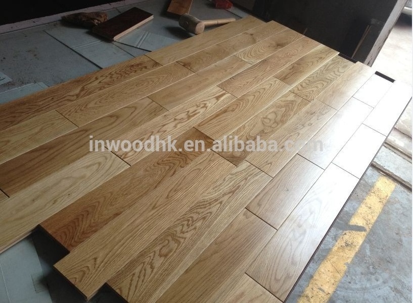 Prefinished White Oak solid hardwood flooring with various color stains