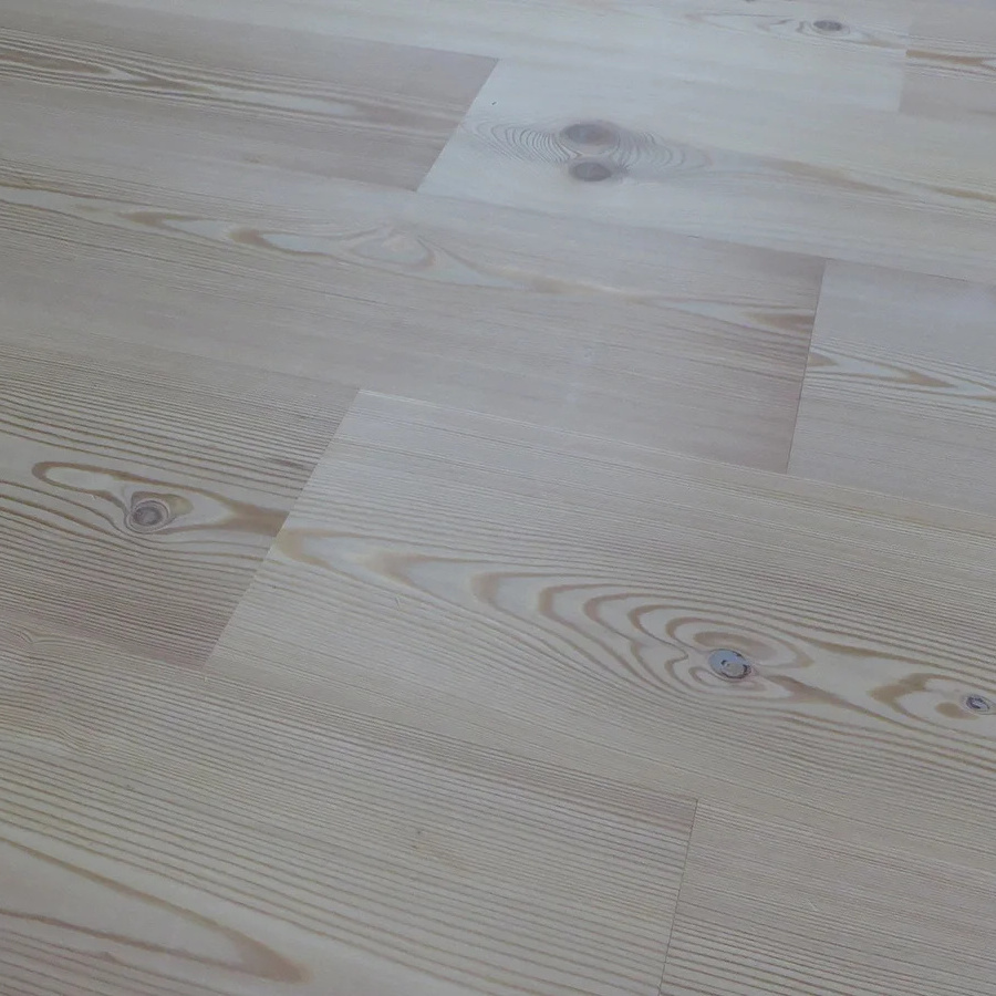 Unfinished Larch Multi-layers Engineered Wood Flooring 12mm Thick, Square Edge, No Bevel, Brushed