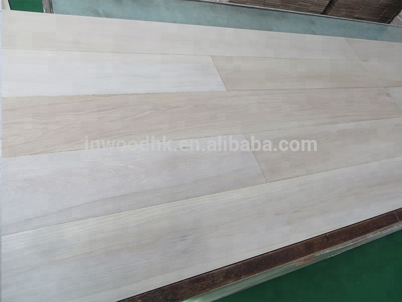 bleached White Oak Engineered Wood Flooring with white UV oil finish