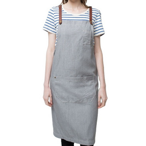 Customized Cooking Apron Rubber Aprons Kitchen Cotton Heavy Bella Ash Grey - Tan Straps
Bib light grey Apron