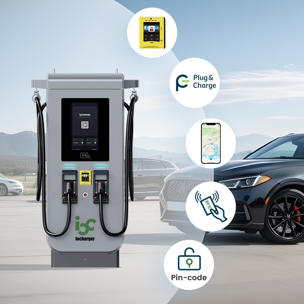 Iocharger Floor-Mounted 60Kw 120Kw Advertisement Screen Commercial DC Fast Electric Car Ev Charger Electric Car Charging Station