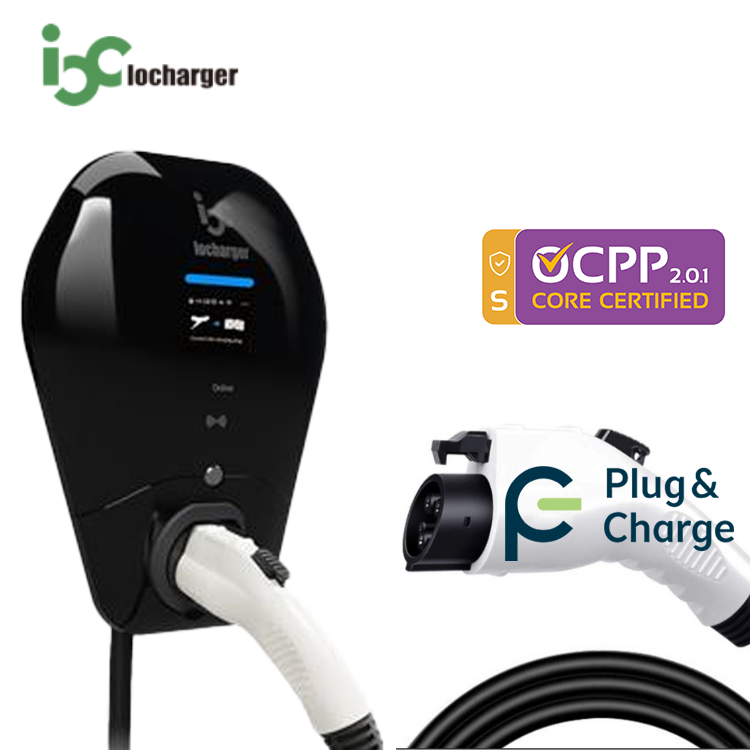 Iocharger New price OCPP 2.0.1 protocol ISO15118 USA single phase 48A level 2 32A 7 kW 7kW WiFi SAE J1772 48 Amp EV charger