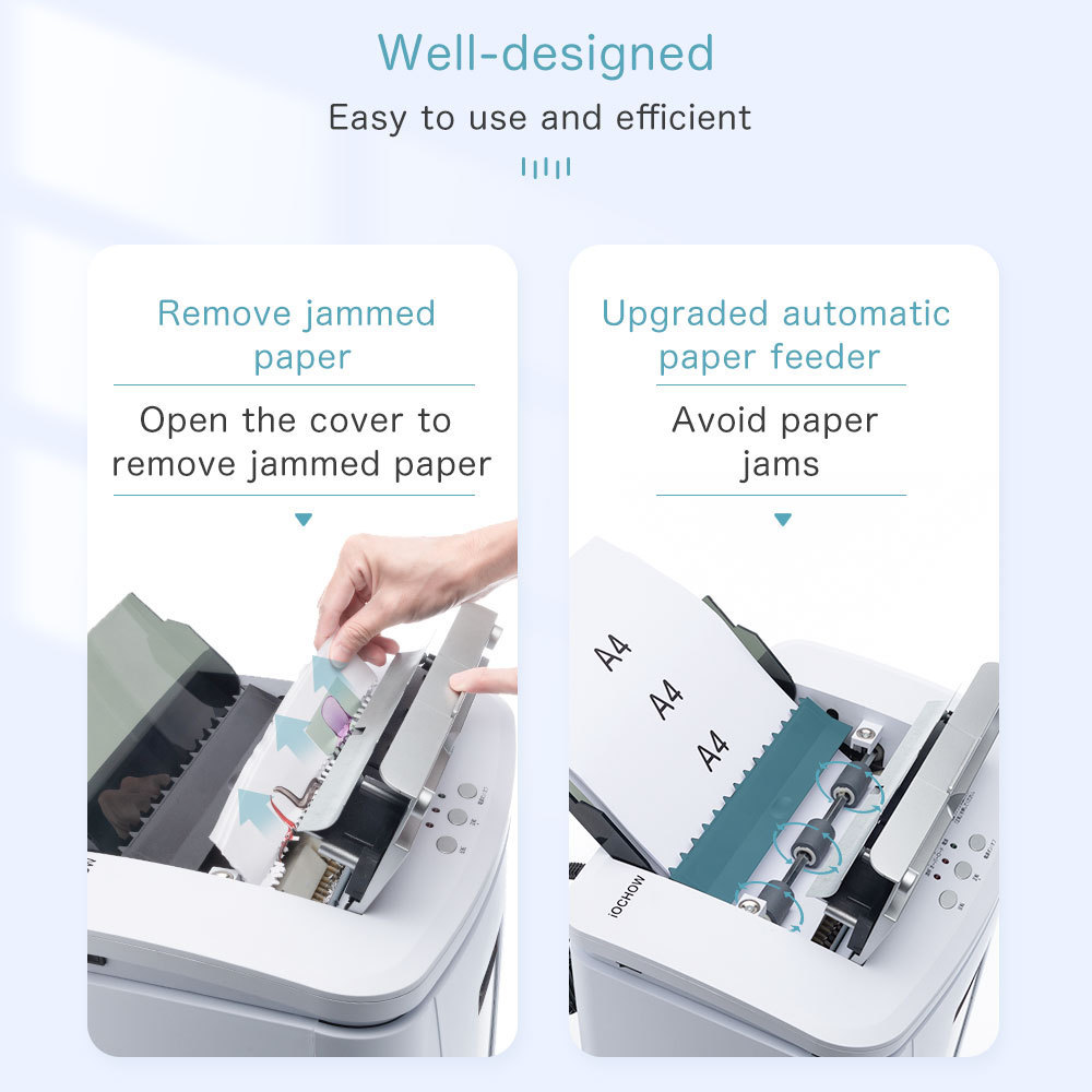 Auto-Feed Paper Shredder 150-Sheet Micro Cut Security Level P4 Shreds Staples & Credit Card Quiet Commercial Large Cap