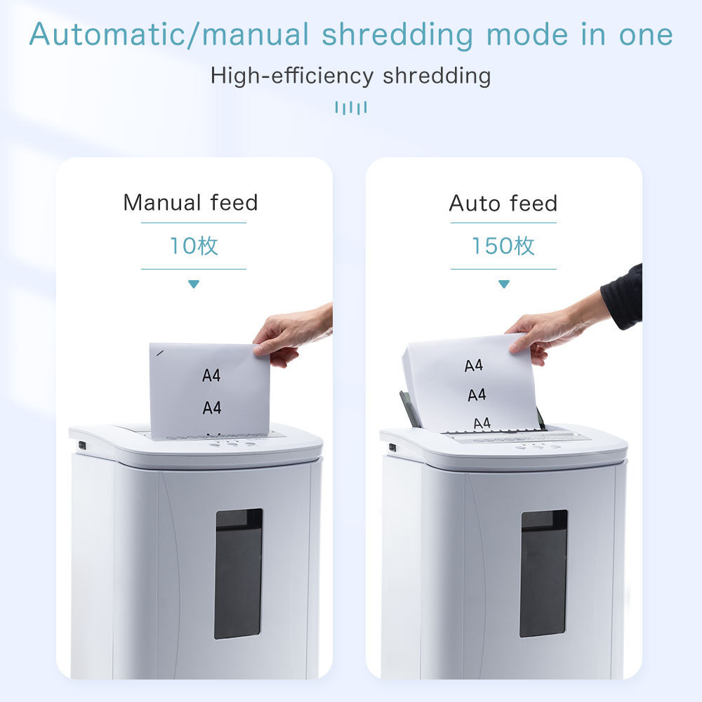 Auto-Feed Paper Shredder 150-Sheet Micro Cut Security Level P4 Shreds Staples & Credit Card Quiet Commercial Large Cap