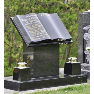 bible book shape headstone & tombstone