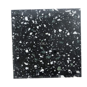 Outdoor Waterproof Tile Matte Cement Cheap Price Black Big Slap Terrazzo Tiles For Floor And Table Or Countertops