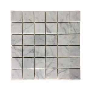 Outdoor Modern Marble Brick Nature Carrara White 2x4 Inches Polished Mosaic Backsplash Tile