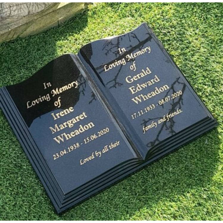 bible book shape headstone & tombstone