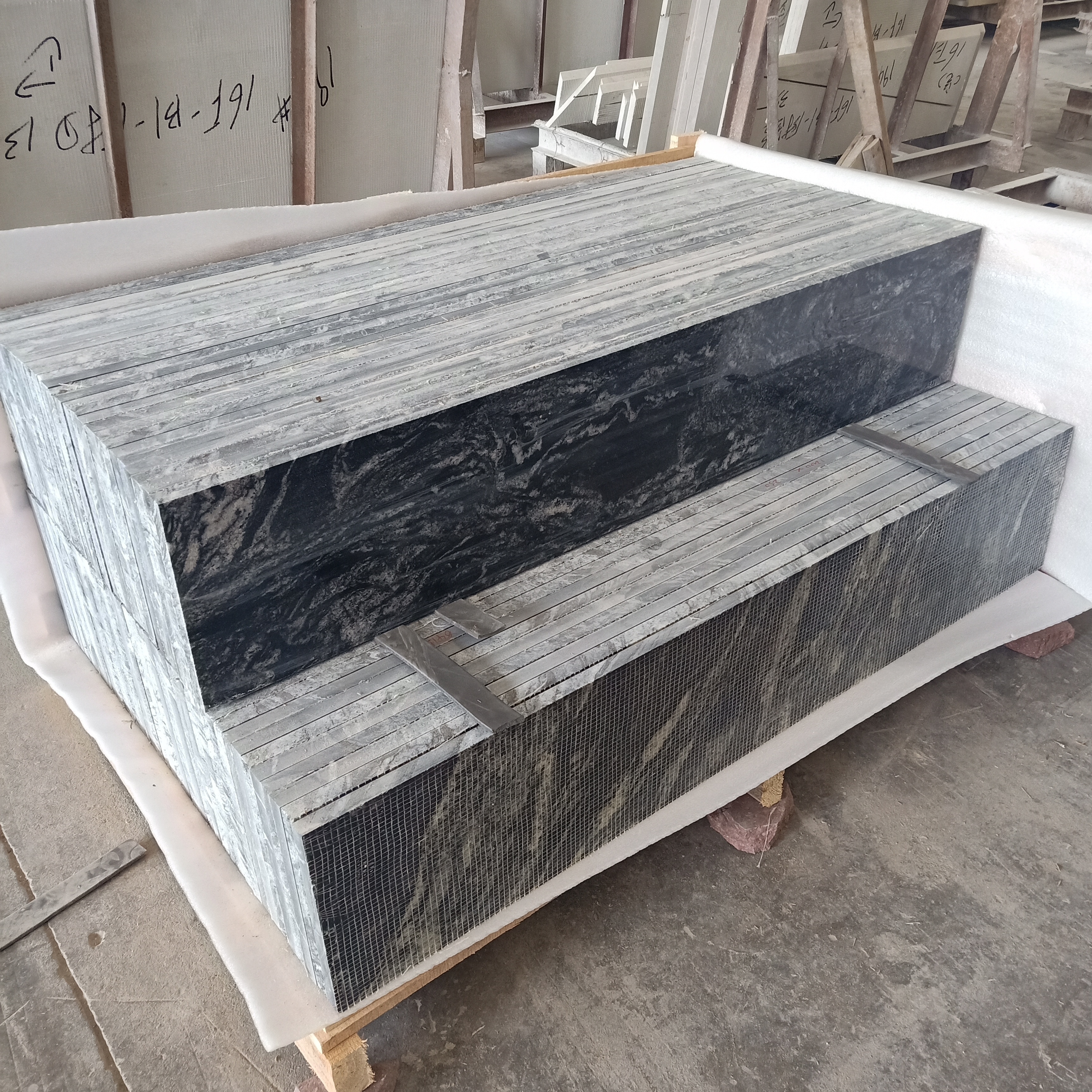 Wall Roof Floor Polished Black Fantasy Matte Stair And Tile Basement Bedroom Decoration Outdoor Granite Slab