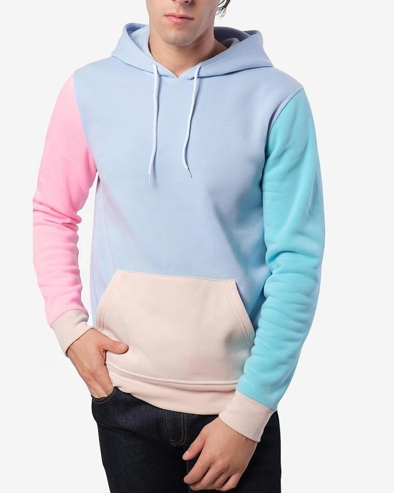 Wnab industry Pullover Newest Design Contrast Stitch Patchwork Pastel Hoodies