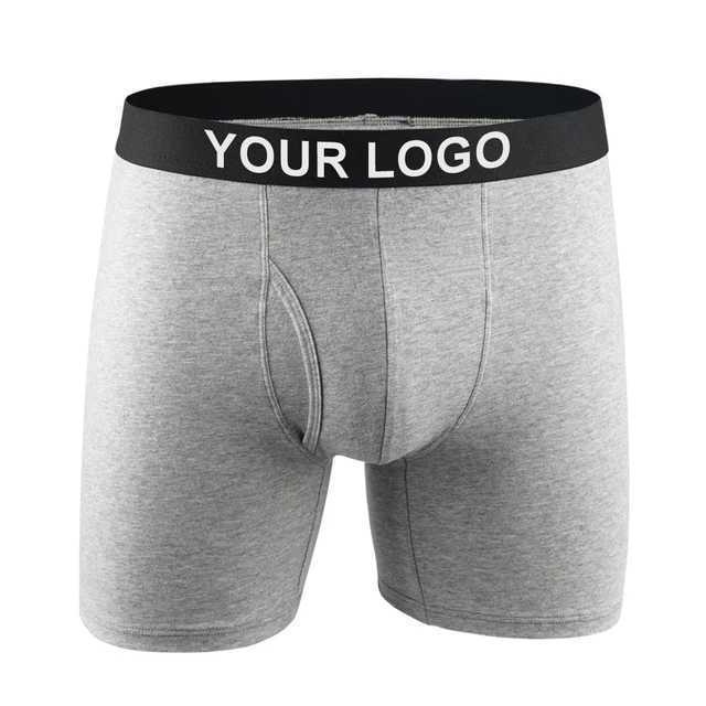 OEM Custom Logo Sexy Boxershorts Man Boxer Shorts Cotton Customized Designed Mens Boxer Briefs Men Underwear With Ball Pouch