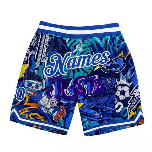 Print on demand men's baseball graphic custom sublimated double mesh designer workout basketball shorts 5 inch