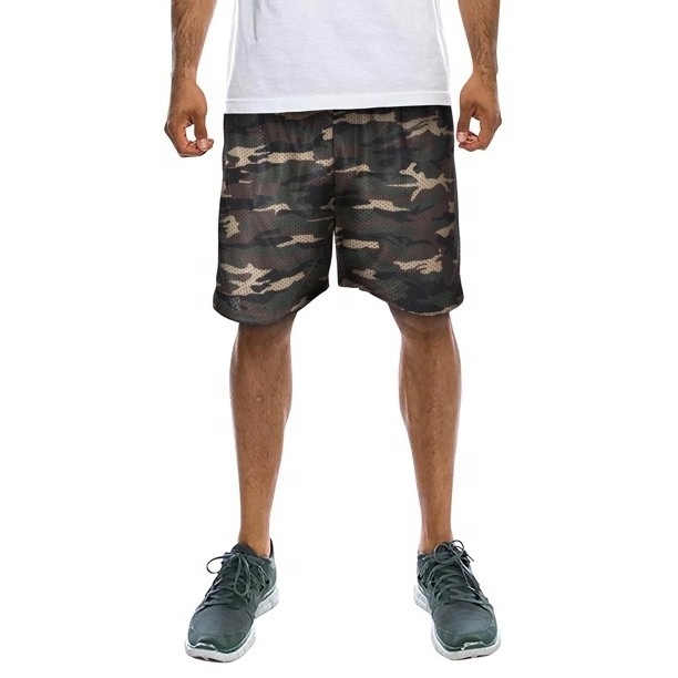 Men Custo Logo Side Zip Pockets Shorts Sports Fitness Football Jogging Gym Running Camo Shorts Street Wear Men's Mesh Shorts