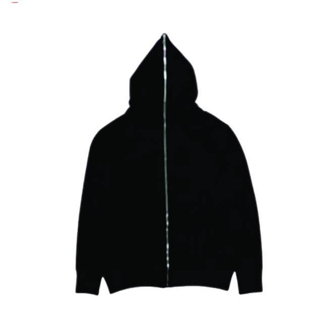 Custom full face zip up hoodie black zipper hoodies 100% cotton fleece breathable streetwear hooded sweatshirt