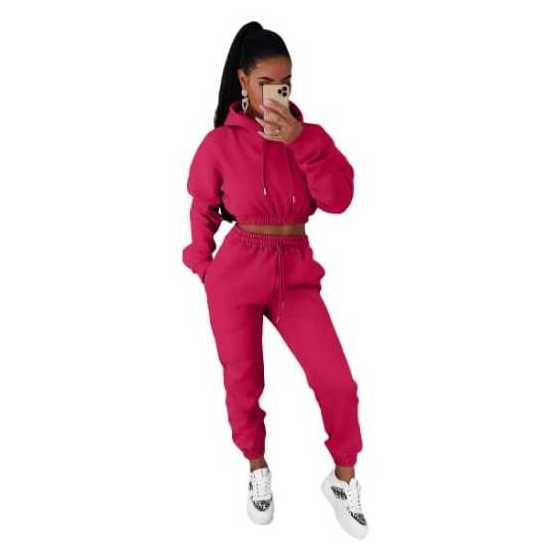 Jogging Sweat Suits Wholesale Two Piece Tracksuit Black Fleece Plain Solid Color Outfits Customize 2 Piece Tracksuit for Women