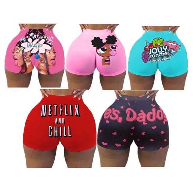 Hot sale shorts customize plus size stretch booty polyester biker women snickers yoga snack panties shorts