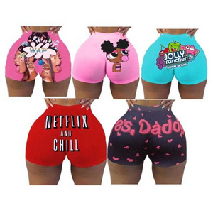 Hot sale shorts customize plus size stretch booty polyester biker women snickers yoga snack panties shorts