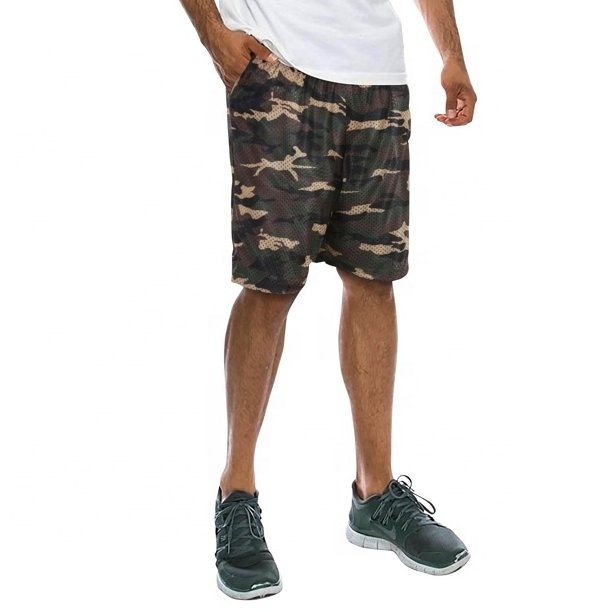 Men Custo Logo Side Zip Pockets Shorts Sports Fitness Football Jogging Gym Running Camo Shorts Street Wear Men's Mesh Shorts