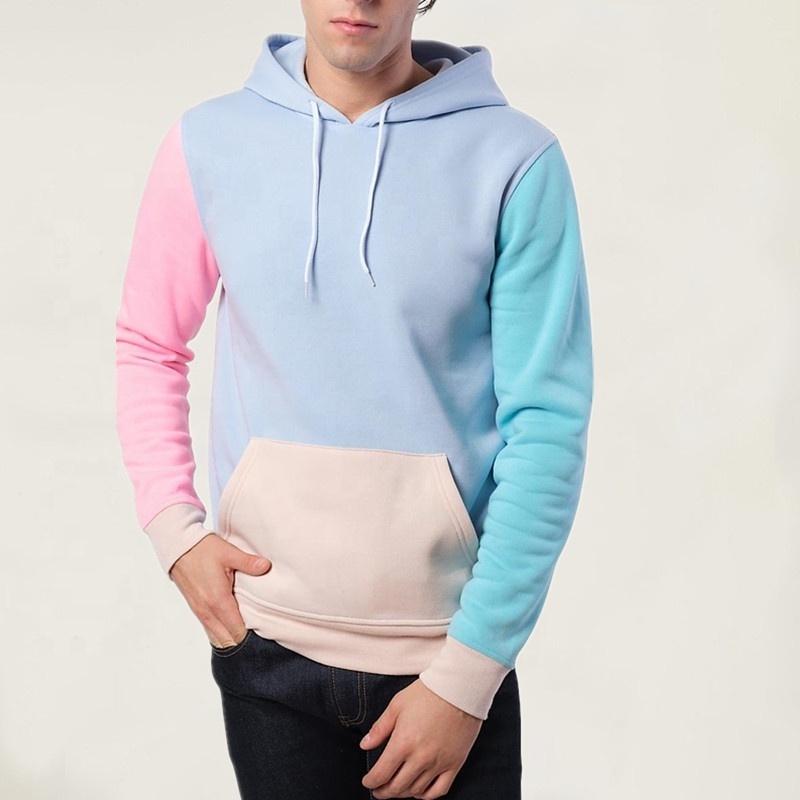 Wnab industry Pullover Newest Design Contrast Stitch Patchwork Pastel Hoodies