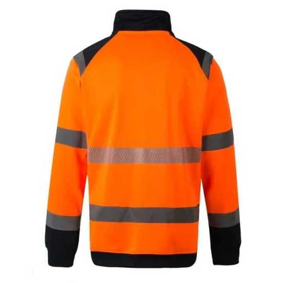 Iota Sports Class 2 Hi Vis Shirt Orange Long sleeve Reflective Polo Shirt Safety Work Shirt For Construction Men and Women