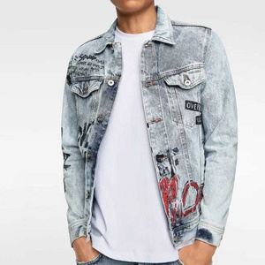 Long Sleeves Denim Jean Jacket For Men Custom made embroidered Denim Jacket Manufacturer Best Denim Cotton Fabric Jackets