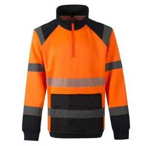 Iota Sports Class 2 Hi Vis Shirt Orange Long sleeve Reflective Polo Shirt Safety Work Shirt For Construction Men and Women