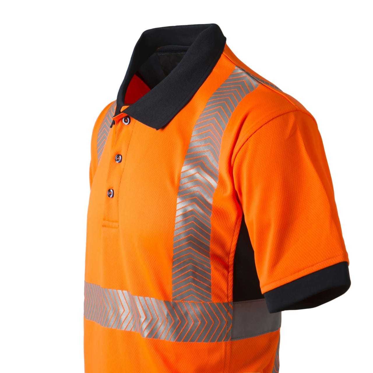 Safety Short Sleeves Polo Shirt Hi-viz Work Wear t Shirts with Pockets Reflective Construction for Women and Men