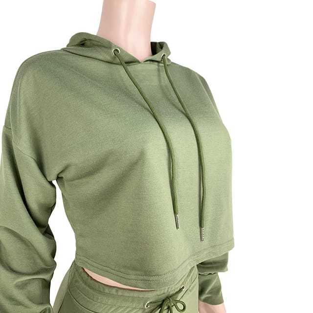 2022 Women's Sweatshirt Bodycon Mini Skirt 2 Piece Outfits Long Sleeve Crop Hoodie Drawstring Sweatsuit Dresses Sets For Women