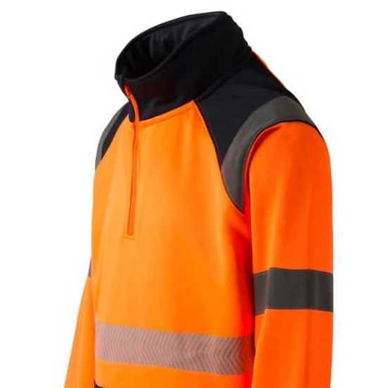 Iota Sports Class 2 Hi Vis Shirt Orange Long sleeve Reflective Polo Shirt Safety Work Shirt For Construction Men and Women