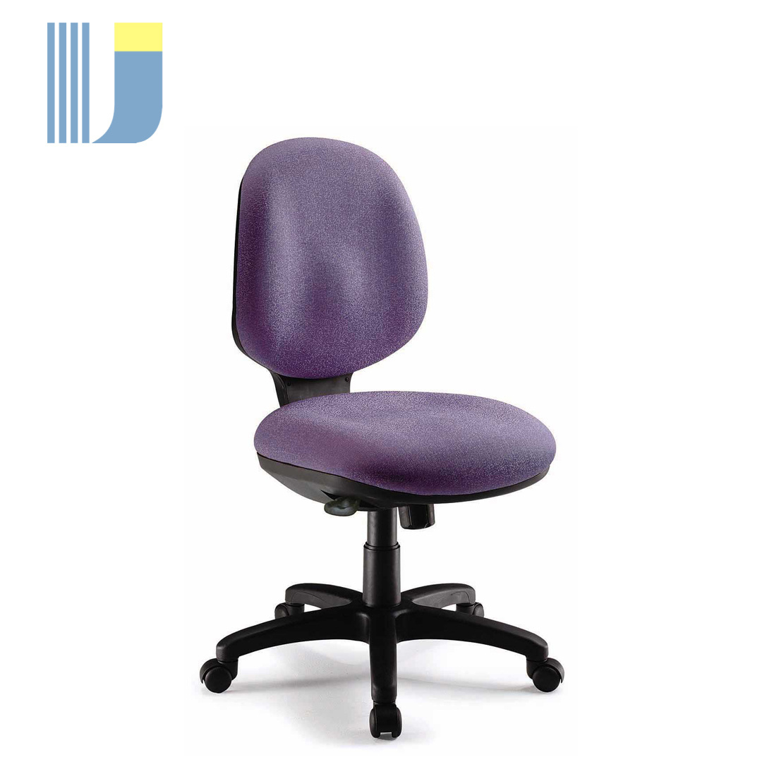 Armless office chair with high density PU foam and fabric upholstery