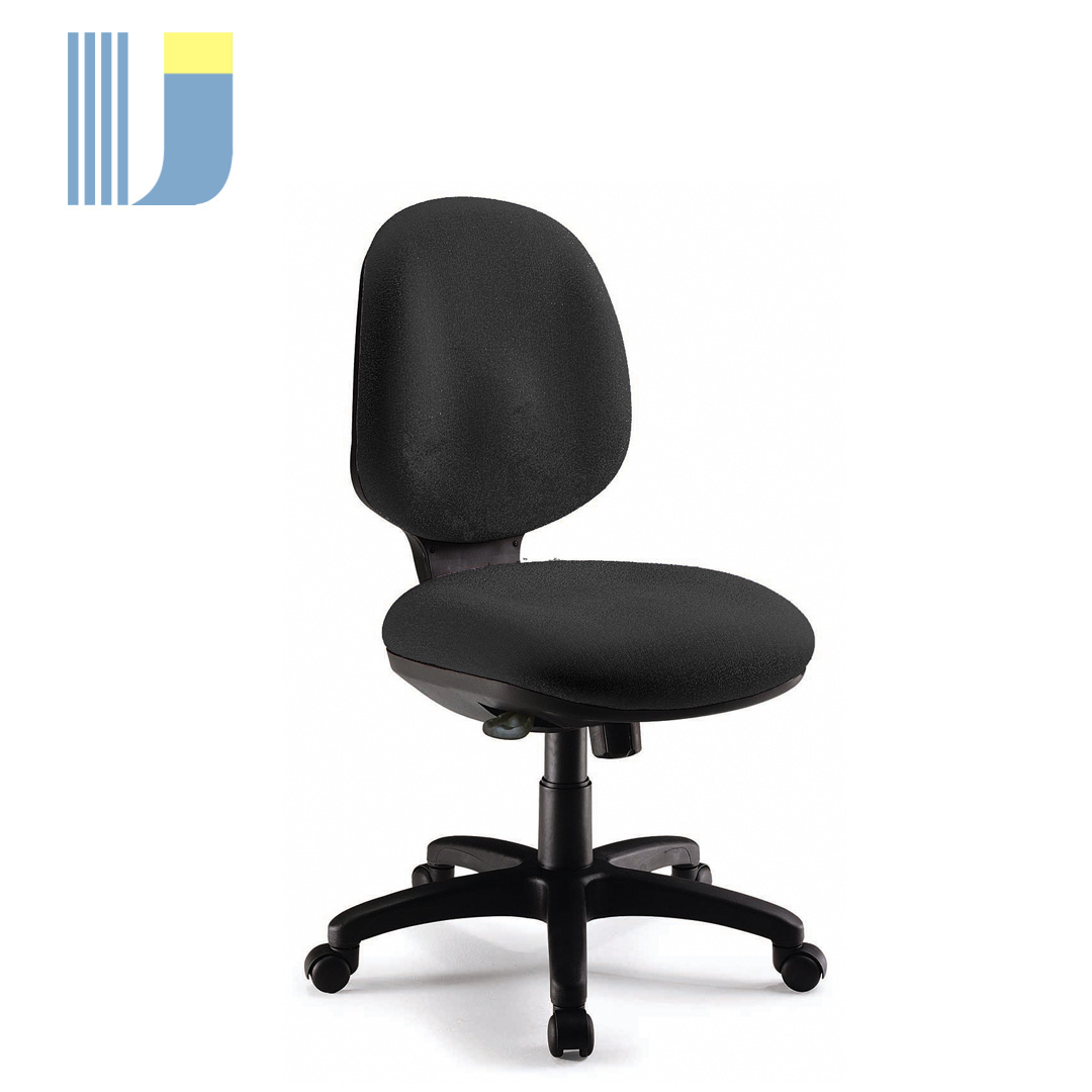 Armless office chair with high density PU foam and fabric upholstery