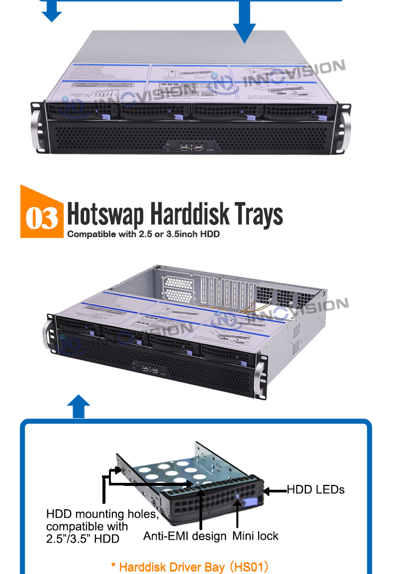 Flexible Ultra short 2U mini case L400mm 4bays hotswap 2U storage rack server chassis for nvr/nas