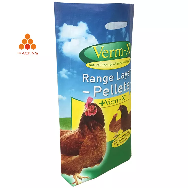 5kg 10kg 20kg customized square bottom plastic woven pp deer feed animal feed chicken feed bags