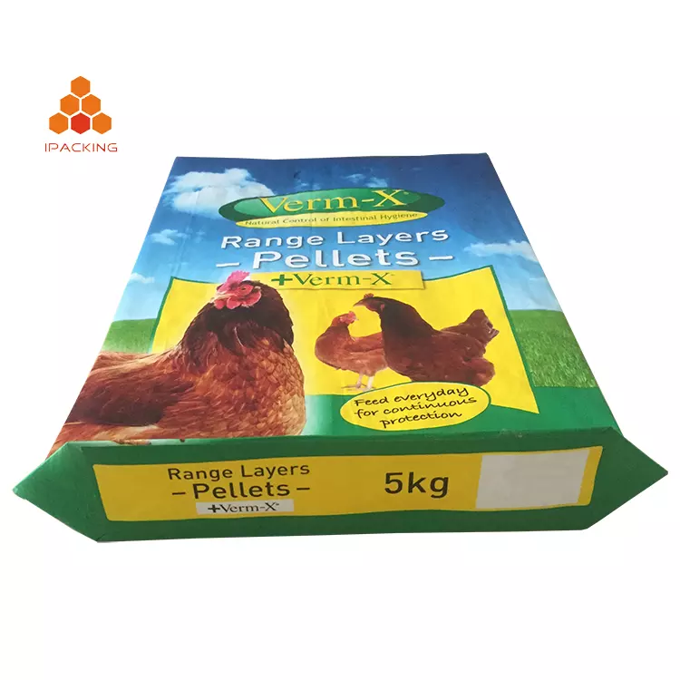 5kg 10kg 20kg customized square bottom plastic woven pp deer feed animal feed chicken feed bags