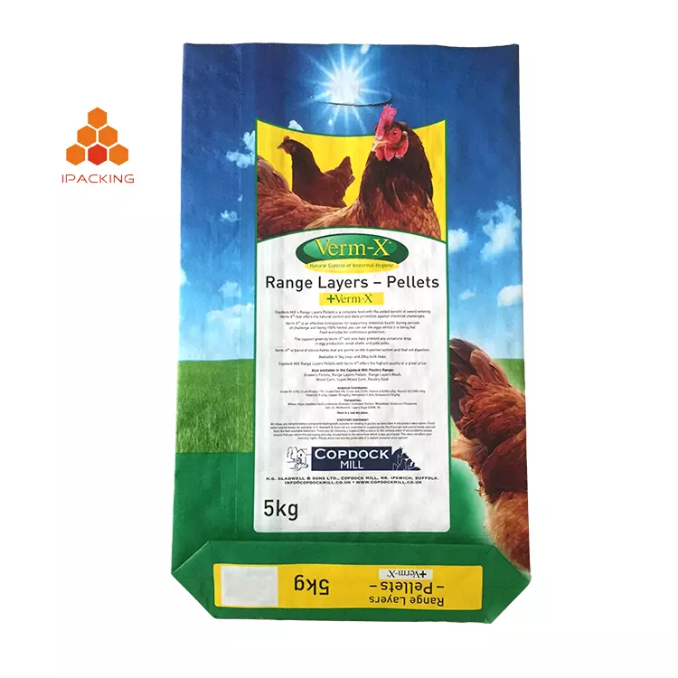 5kg 10kg 20kg customized square bottom plastic woven pp deer feed animal feed chicken feed bags