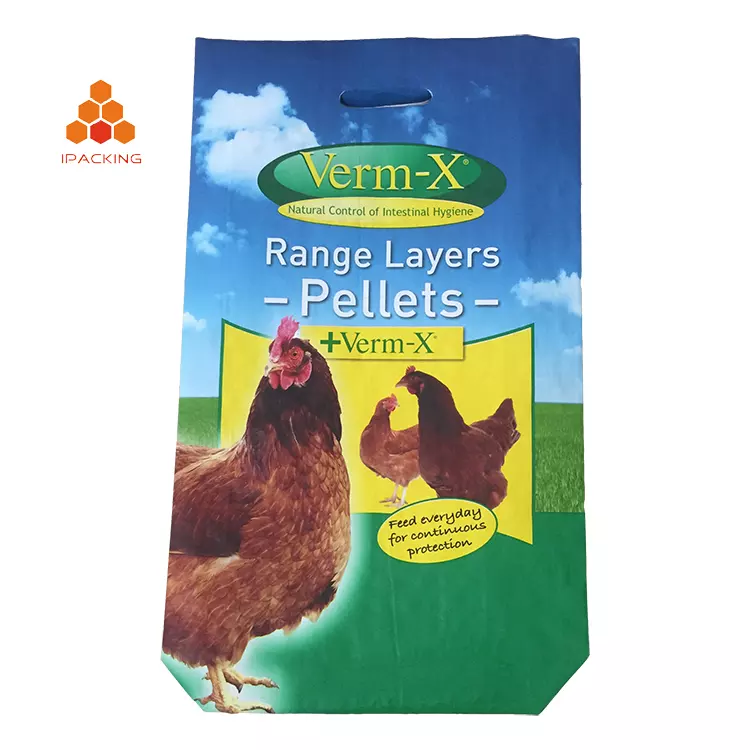 5kg 10kg 20kg customized square bottom plastic woven pp deer feed animal feed chicken feed bags